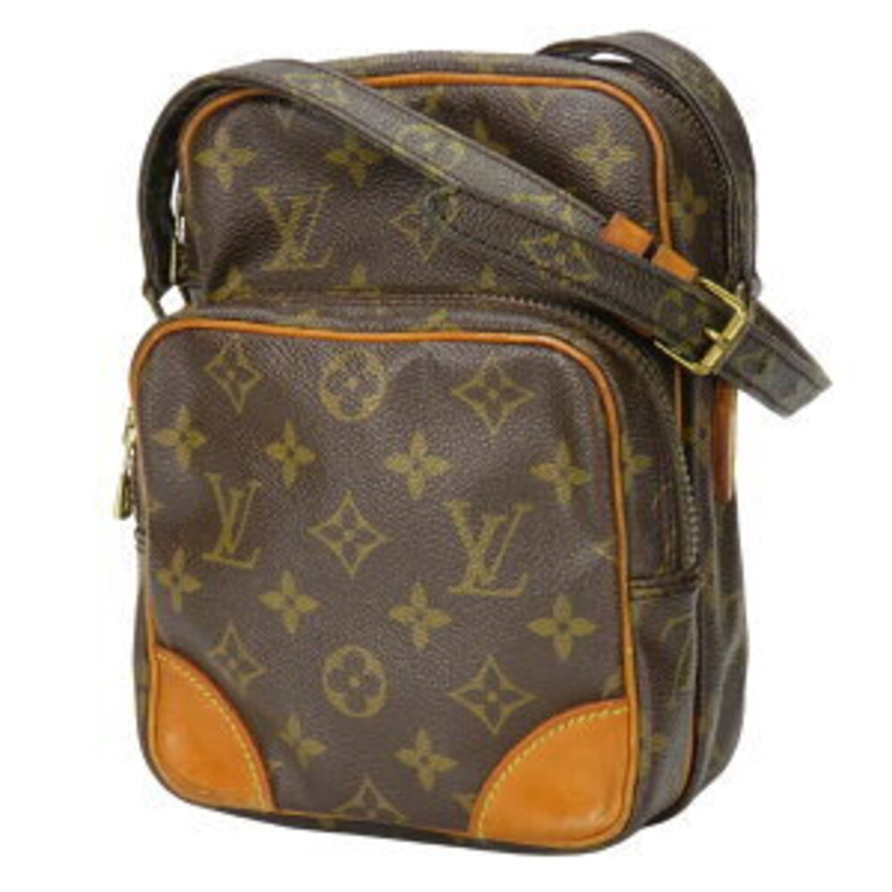 Louis Vuitton Amazon Bag Shoulder Leather Crossbody Brown Monogram